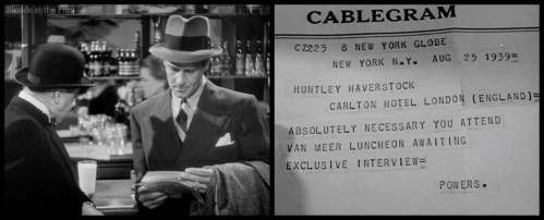 Foreign Correspondent McCrea telegram