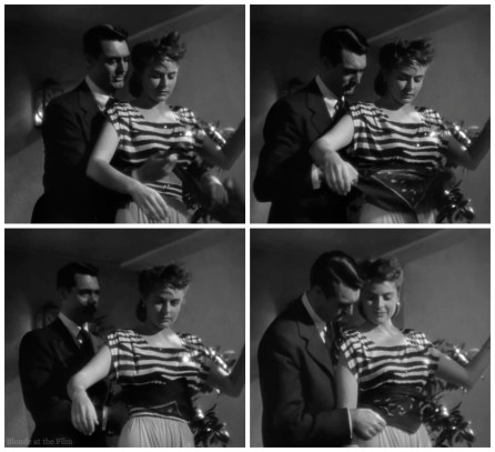 Notorious Cary Grant Ingrid Bergman tying scarf