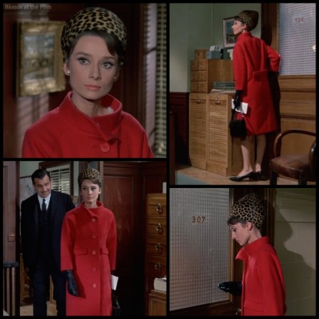 Charade Hepburn red coat