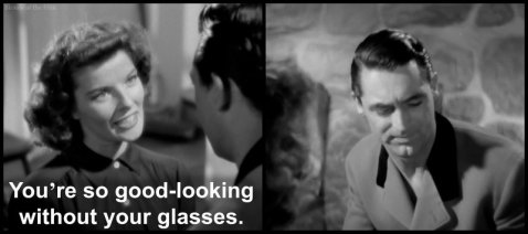 Bringing Up Baby Grant Hepburn glasses