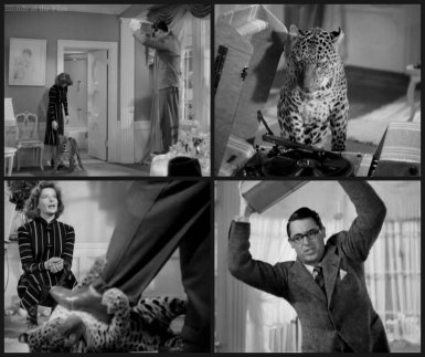 Bringing Up Baby Hepburn Grant leopard meeting