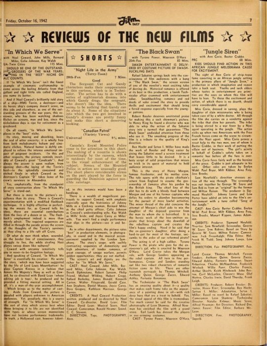 The Black Swan: Tyrone Power and Maureen O'Hara